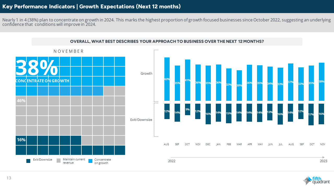 SMEs Enter Holiday Season with Growth Ambitions Amid Economic Headwinds - Key Performance Indicators - Growths expectations over the next 12 months.